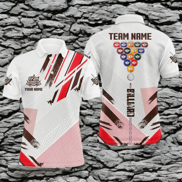 Personalized Multi-Color Billiard Tournament Sport Shirts, Billiard Balls Team Jerseys For Men TDM1573