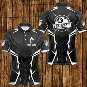 Billiard Jerseys For Men Custom Polo & Quarter-Zip Billiard Team Shirts, 8 Ball Pool Shirt |White TDM3533