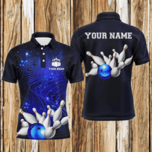 Blue Bowling Jersey For Men Custom Bowling Shirt 3D Bowling Polo Shirt For Team BDT250