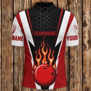 Bowling Shirts For Men Custom Name And Team Name Strike Bowling Ball And Pins, Team Bowling Shirts IPHW4967