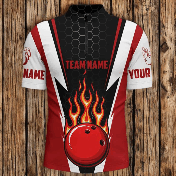 Bowling Shirts For Men Custom Name And Team Name Strike Bowling Ball And Pins, Team Bowling Shirts IPHW4967