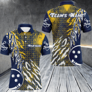 Personalized 3D Men's Bowling Team Jersey Bowling Shirt American Bowling Polo Shirt QZT43-8