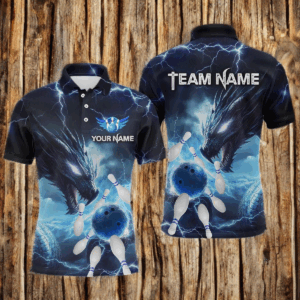 Custom Dragon Bowling Shirt Blue Thunder Bowling Jersey for Men Women Team MBL82