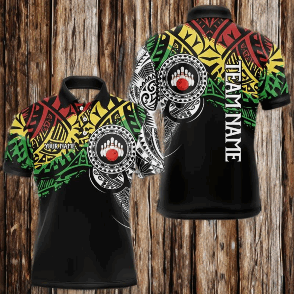 Personalized Tribal pattern Mens Bowling Shirts Custom Bowling outfit for men Team bowling jersey NQS9813