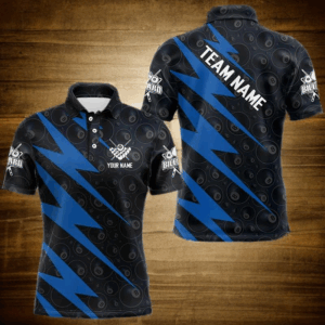 Personalized Blue Billiard Jerseys For Men Custom Best Billiard Pool Team Polo & Quarter Zip Shirts TDM3381