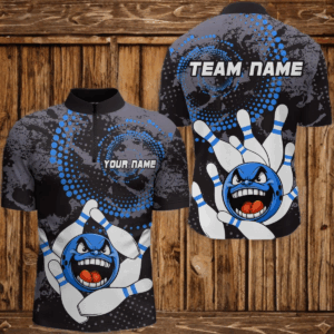 Personalized Bowling Shirts for Men 1/4 Zip Camo Bowling Jersey Bowling Uniform QZT446