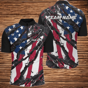 American Flag Custom Bowling Team Shirts For Men And Women, Patriotic Bowling Team Jerseys IPHW6485