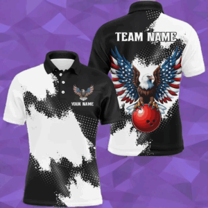 Custom Bowling Shirt Eagle Bowling Team Jersey Men Polo Shirt for Bowlers QZT296