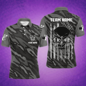 Personalized Polo Bowling Jerseys for Men Camo Bowling Shirt Unisex QZT282