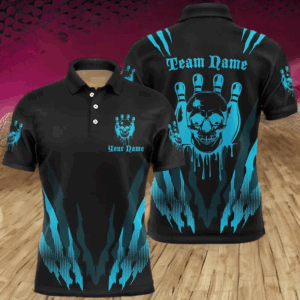 Customize Bowling Pin Skull Tattoo Team Shits For Men And Women, Multi-Color Skull Vector Bowling Jerseys Outfit IPHW6584
