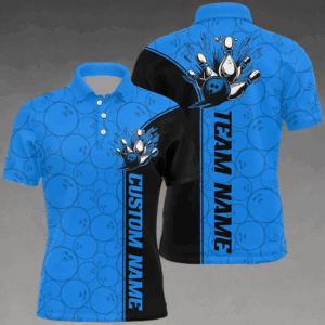 Bowling Ball And Pins Custom Multi-Color Team Shirts For Men And Women, Bowling Balls Pattern Bowling League Shirts IPHW6575