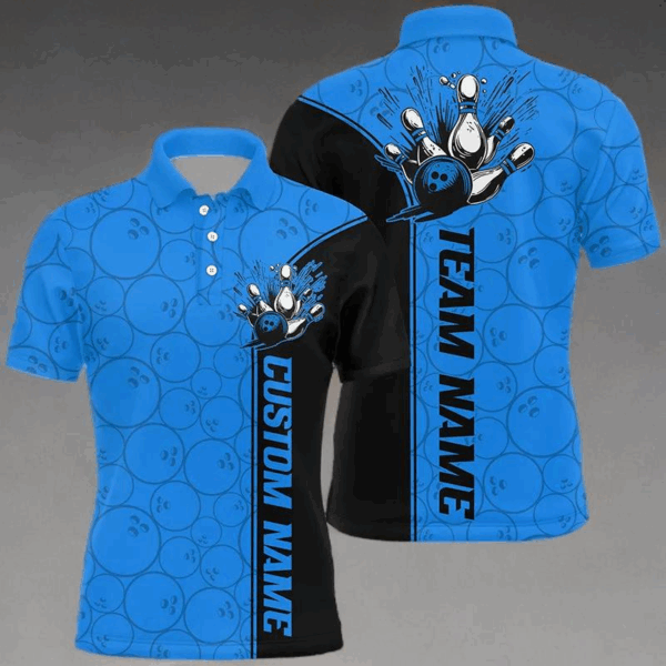 Bowling Ball And Pins Custom Multi-Color Team Shirts For Men And Women, Bowling Balls Pattern Bowling League Shirts IPHW6575