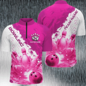 Pink Flame Strike Bowling Custom Team Shirts For Men And Women, Bowler Outfit Bowling Team Jersey IPHW6256