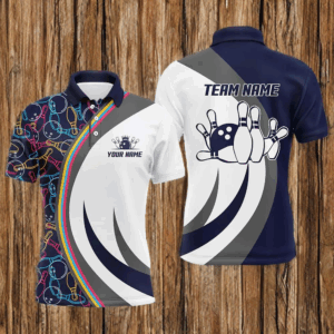 Navy Bowling Polo Shirt Men Custom Bowling Shirt For Men Bowling Jersey for Team Bowling Gift BDT25