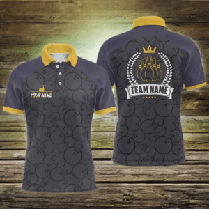 Bowling Polo Shirts for men Custom bowling camo team League jerseys, retro bowling shirts NQS6756