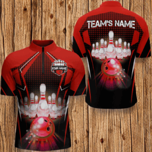 Custom Quarter-Zip Bowling Shirt Men Bowling Team Jersey QZT59
