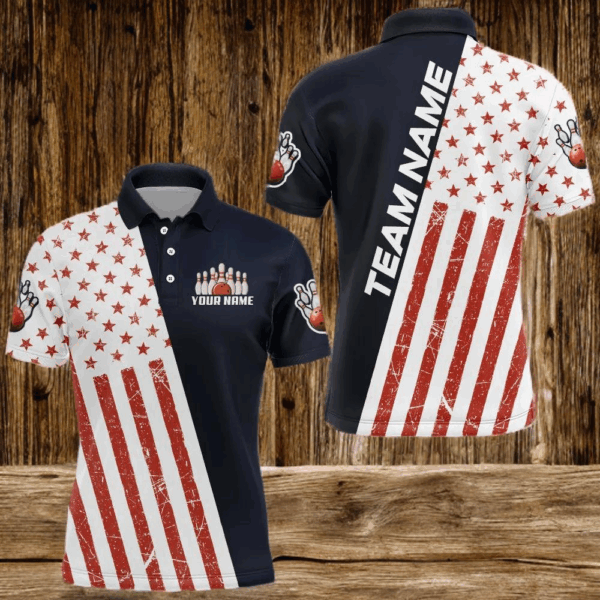 Custom Bowling Shirt for Men Personalized Bowling Jersey Bowling Team League Polo Shirt QZT67-5