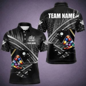 Personalized Billiard Shirts For Men Custom Billiard Pool Ball Jerseys, Billiard Team Shirt |Black TDM3196
