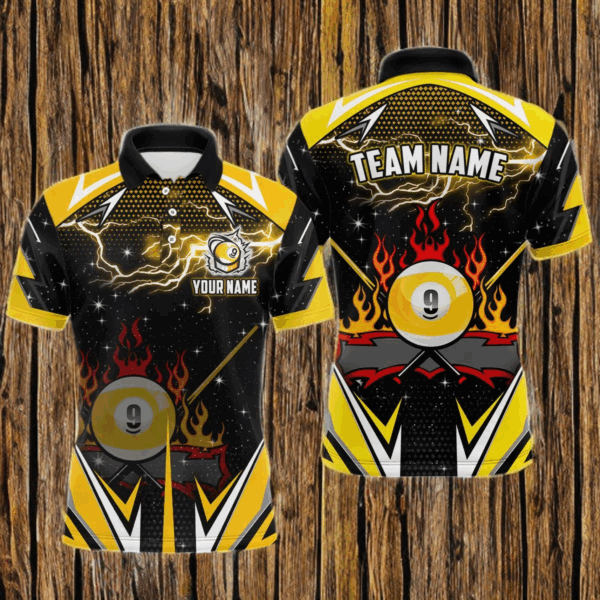 9 Ball Pool Billiard Jerseys For Men Custom Billiard Polo Shirts Team League Billiard Shirts TDM1205