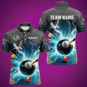 Personalized Striking Thunder Lightning Billiard Shirts For Men Custom Billiard Sport Jerseys TDM3156