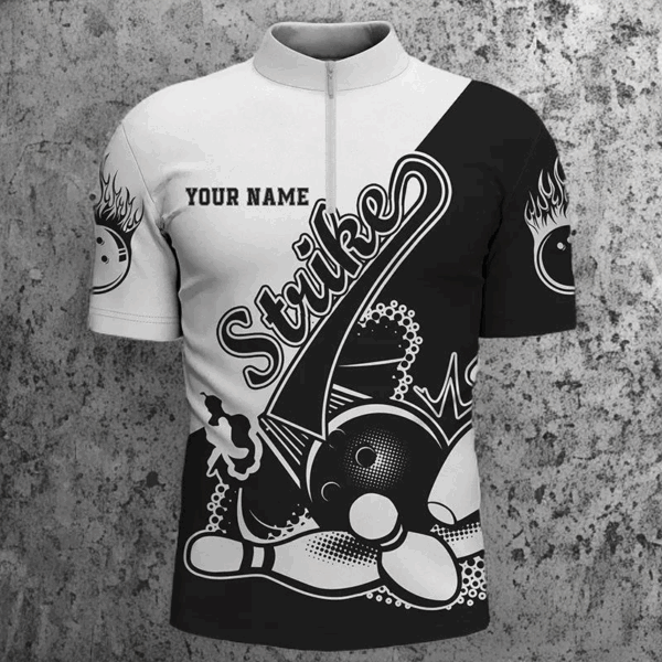 Custom Bowling Shirts For Men, Customize Name Bowling Shirts Polo Shirts, Bowling Strike IPHW3850