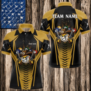 Personalized 9 Ball Cowhand Billiard Shirts For Men Funny Billiard Shirts Billiard Jerseys |Yellow TDM3105