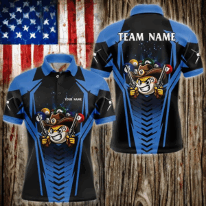 Personalized 9 Ball Cowhand Billiard Shirts For Men, Funny Billiard Shirts Billiard Jerseys |Blue TDM3103