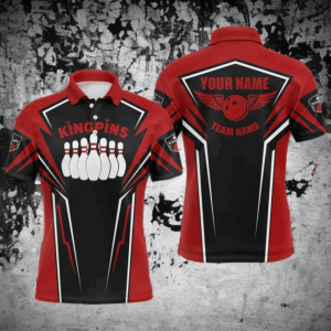Bowling shirts for men custom name and team name King Pins bowling jerseys, Bowling team shirts | Red NQS4522