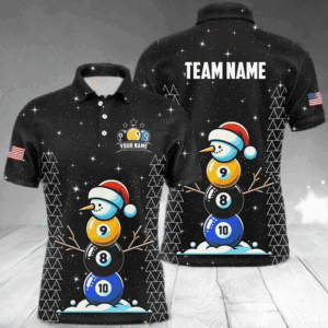 Custom Galaxy Christmas Billiard 8 Ball 9 Ball & 10 Ball Shirts For Men Funny Xmas Billiard Jerseys TDM2964