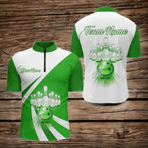 Bowling Quarter-Zip Shirt Men Custom Bowling Jersey 1/4 Zip Bowling Team League Shirt BDT136