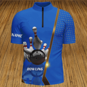 Personalized Men Bowling Quarter-Zip Shirt for Men Bowlers Custom Team bowling Jersey | Multi color NQS5947