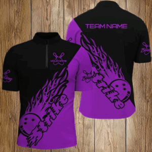 Custom Bowling Shirts For Men, Bowling Team Shirts Bowling Strike | Purple IPHW5174