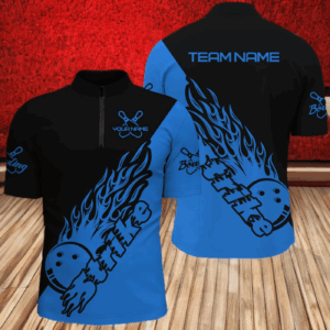 Custom Bowling Shirts For Men, Bowling Team Shirts Bowling Strike | Black And Blue IPHW5167