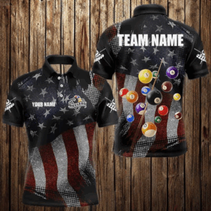 Retro American Flag Patriotic Billiard Shirts For Men Custom 3D Billiard Balls Pool Team Jerseys TDM3256