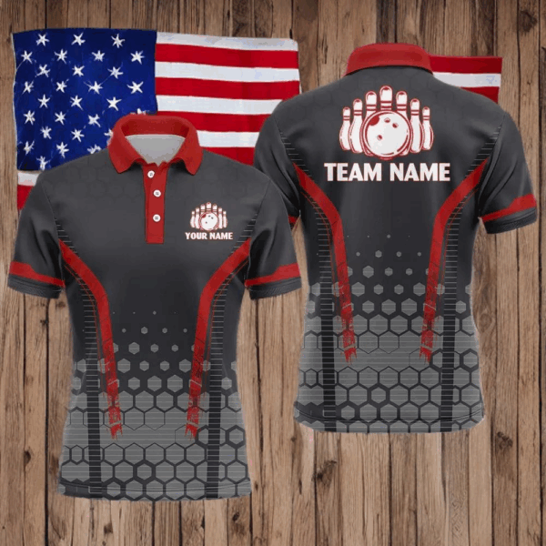 Personalized Bowling Polo Shirts Men Custom Bowling Jersey Team Bowlers BDT269