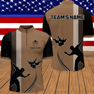 Personalized Bowling Quarter-Zip Shirt for Men Custom Bowling Team Jersey Bowling Shirt QZT26
