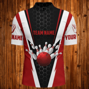 Bowling Shirts For Men Custom Name And Team Name Strike Bowling Ball And Pins, Team Bowling Shirts IPHW4968