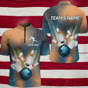 Personalized Bowling Quarter-Zip Shirt Men 3D Bowling Jersey Custom Bowling Team League Shirts BDT206