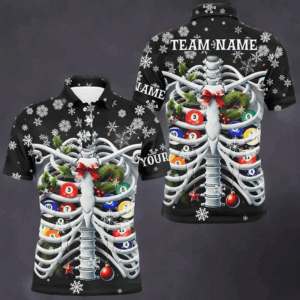 Funny Billiard Balls Inside The Rib Custom Christmas Billiard Shirts For Men Unique Billiard Outfit TDM2860