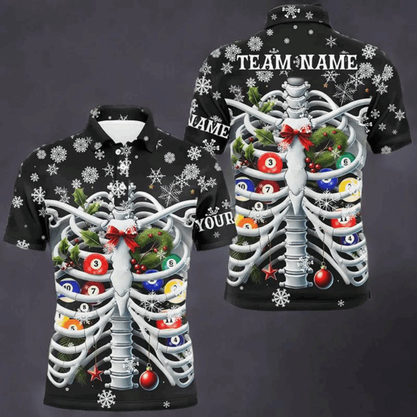 Funny Billiard Balls Inside The Rib Custom Christmas Billiard Shirts For Men Unique Billiard Outfit TDM2860