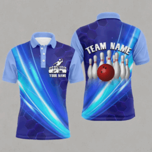 Bowling Shirt For Men Custom Bowling Polo Shirt For Team Personalized Navy Bowling Jersey BDT39