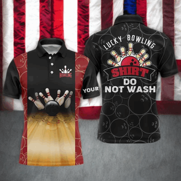 Personalized funny vintage bowling polo shirts for men custom name lucky bowling shirt do not wash NQS4579
