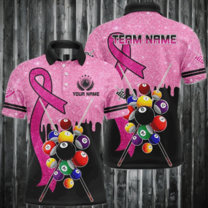 Pink Ribbon Billiard Balls Breast Cancer Awareness Pool Shirts For Men Custom Billiard Jerseys TDM2721