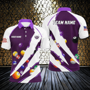 Personalized Billiard Balls Sport Jerseys For Men, Billiard Team Shirts, Pool Jerseys |Purple TDM2712