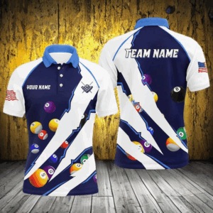 Personalized Billiard Balls Sport Jerseys For Men, Billiard Team Shirts, Pool Jerseys Uniform |Blue TDM2711
