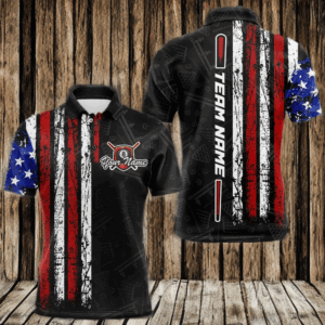 American Flag Billiard Jerseys 8 Ball Pool Billiard Shirts for Men Polo & 1/4 Zip Shirt NNT05