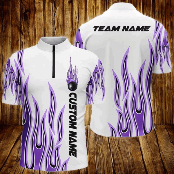 Personalized Flame Bowling Shirts For Men And Women, Bowling Ball Custom Bowling Team Shirt IPHW4986