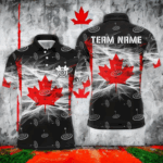 Personalized Canadian Flag Dart Polo Shirts For Men Custom Patriotic Canada Dart Team Jerseys TDM1177