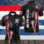 Smoke American Flag Dart Shirt with pocket Custom Patriotic Men Dart Jersey TDM3577