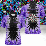 Personalized Darts Board Purple Icy 3D Printed Men Dart Shirts Custom Cool Dart Jerseys For Team TDM3482